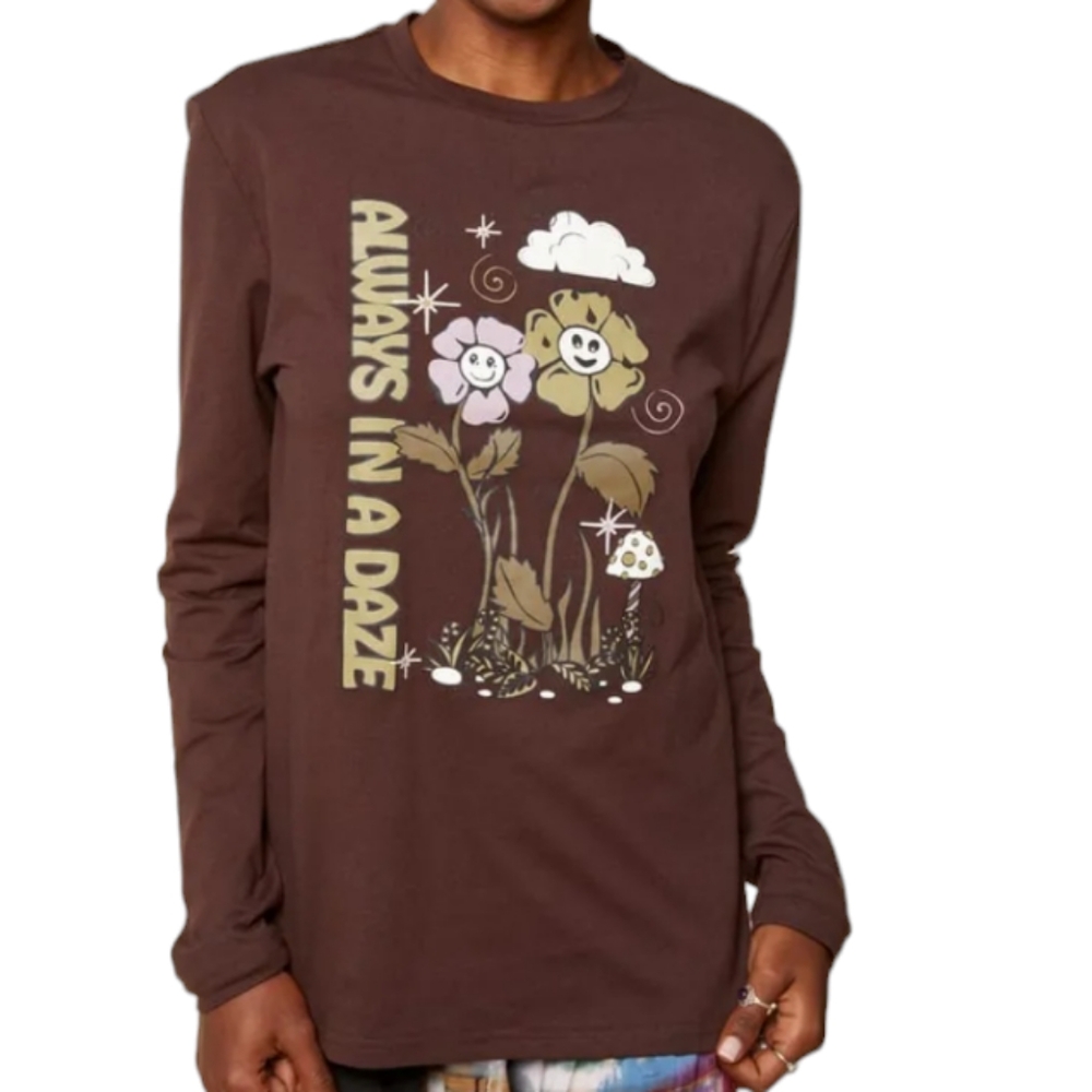 earthbound ♡ always in a daze mushroom long sleeve shirt large boho festival